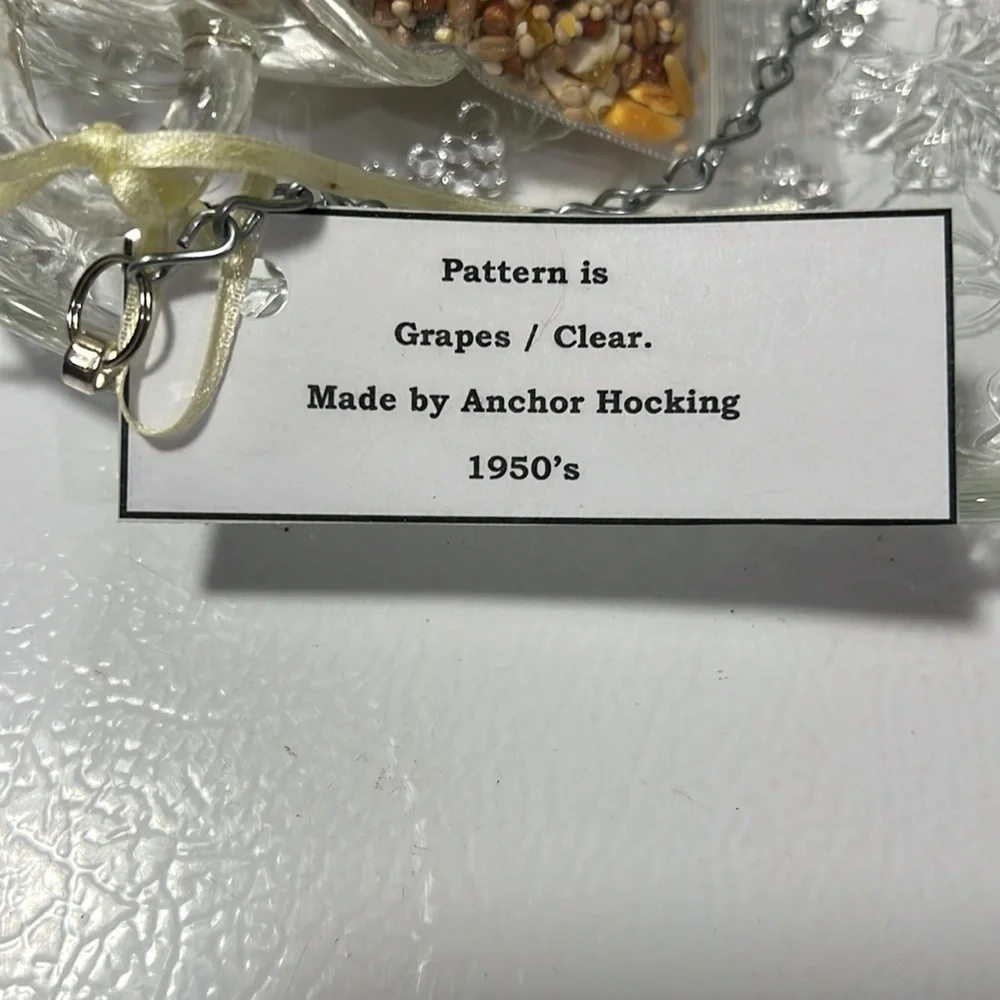 Snack plate and punch cup bird feeder made of vintage glassware